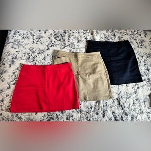(3) Croft & Barrow Women's Skorts Stretch Pockets Khaki/Tan Navy Pink Size 12